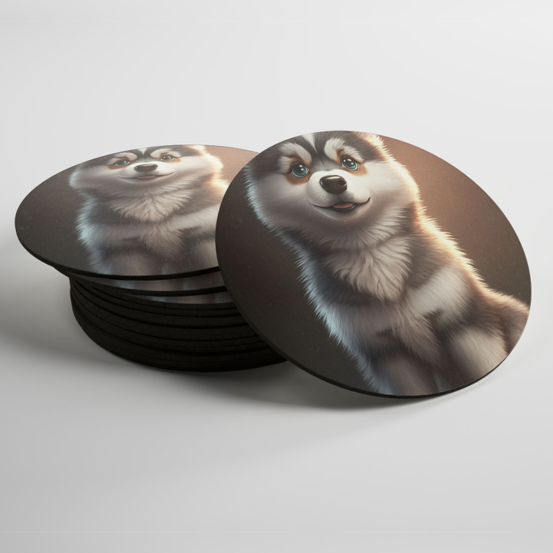 Podtácky Sibiřský husky animovaný