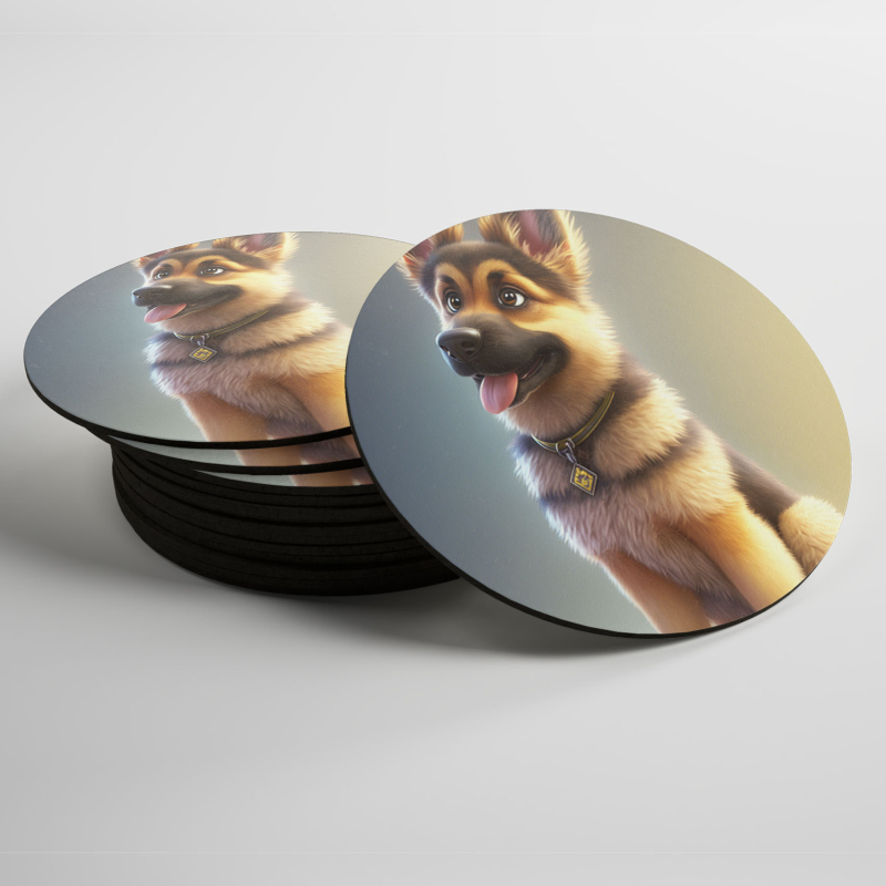 Podtácky Německý ovčák animovaný