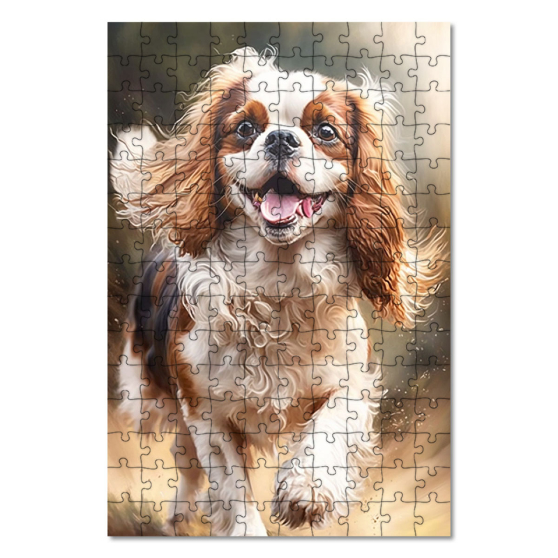 Dřevěné puzzle Kavalír King Charles španěl akvarel