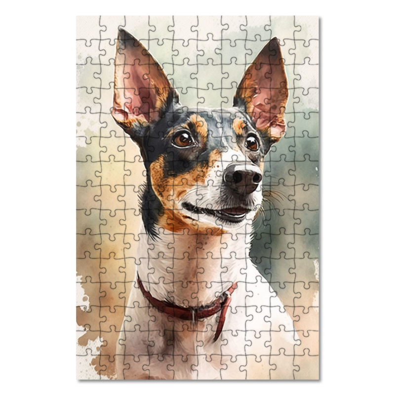 Dřevěné puzzle Toy Fox Teriér akvarel