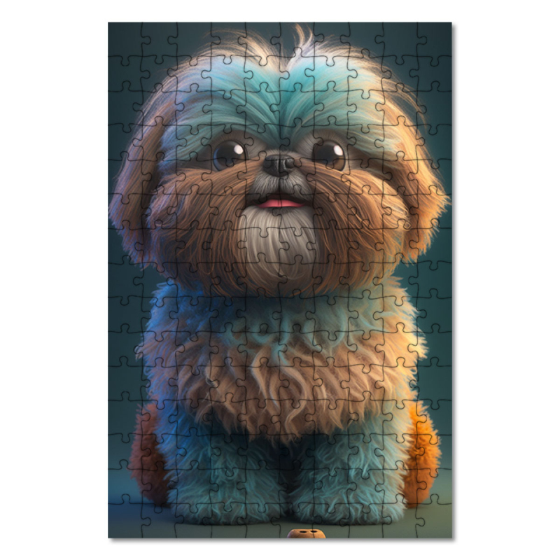 Dřevěné puzzle Shih Tzu animovaný