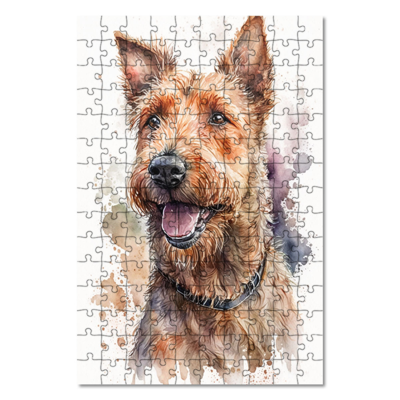 Dřevěné puzzle Irský teriér akvarel