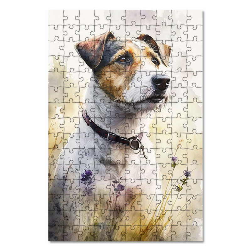 Dřevěné puzzle Parson Russell teriér akvarel