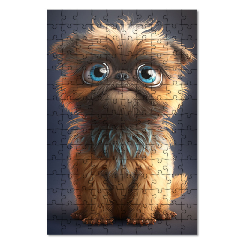 Dřevěné puzzle Brussels Griffon animovaný