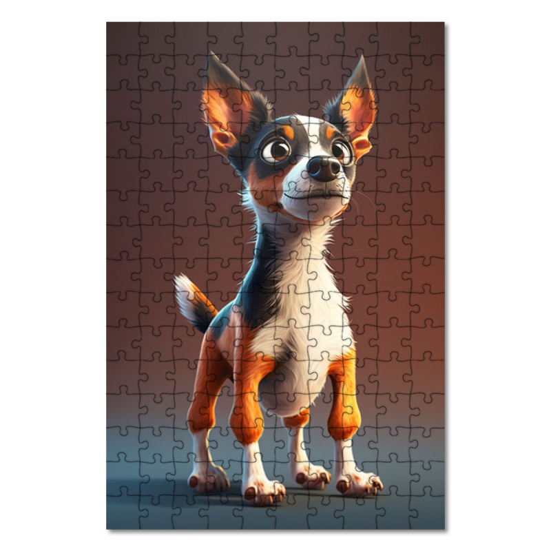 Dřevěné puzzle Krysí teriér animovaný