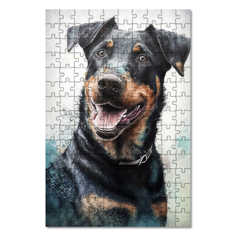 Dřevěné puzzle Beauceron akvarel