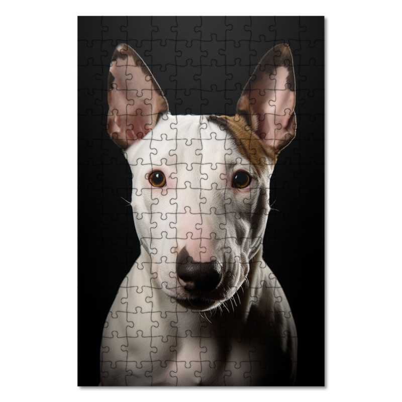 Dřevěné puzzle Miniaturní bulteriér realistic