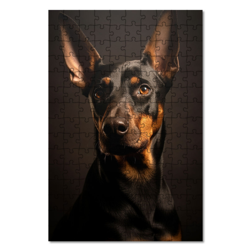 Dřevěné puzzle Německý pinč realistic