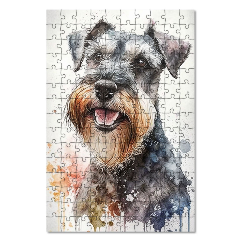 Dřevěné puzzle Knírač standartní akvarel