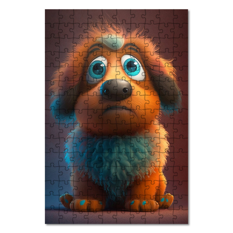 Dřevěné puzzle Afghánský chrt animovaný