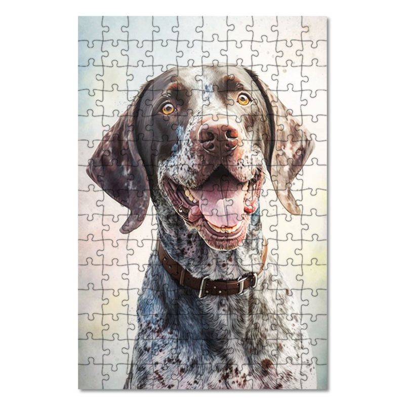 Dřevěné puzzle Německý ohař krátkosrstý akvarel