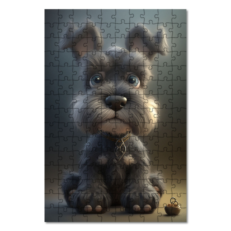 Dřevěné puzzle Malý knírač animovaný