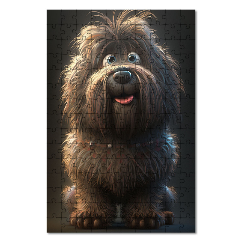 Dřevěné puzzle Briard animovaný