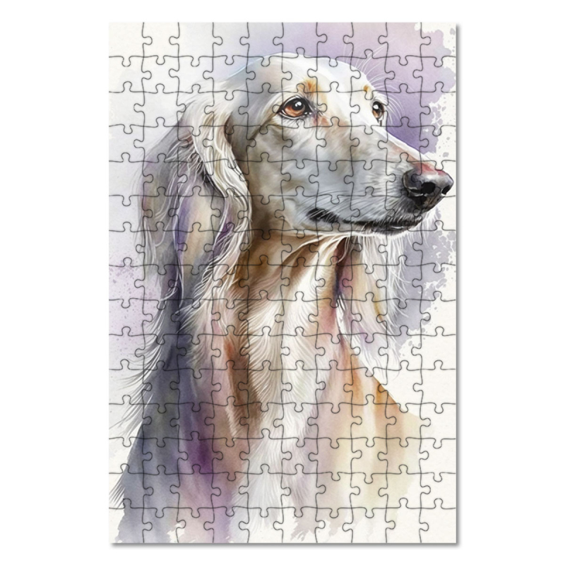 Dřevěné puzzle Saluki akvarel