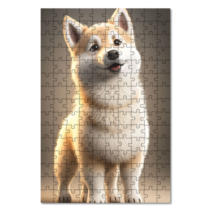 Dřevěné puzzle Norský buhund animovaný
