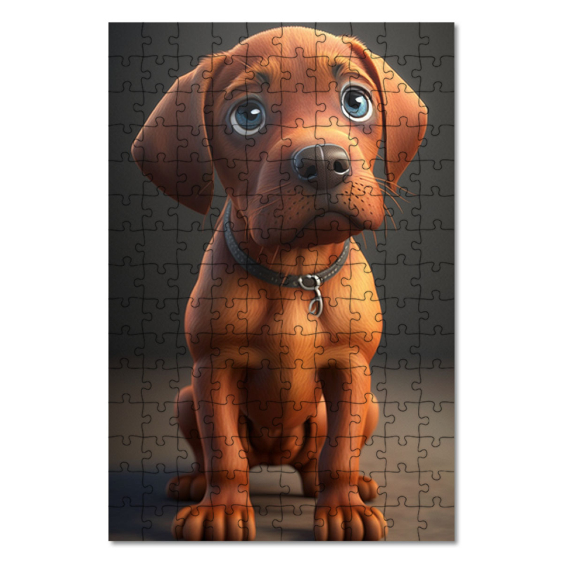 Dřevěné puzzle Rhodéský ridgeback animovaný