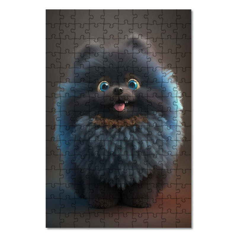 Dřevěné puzzle Keeshonden animovaný