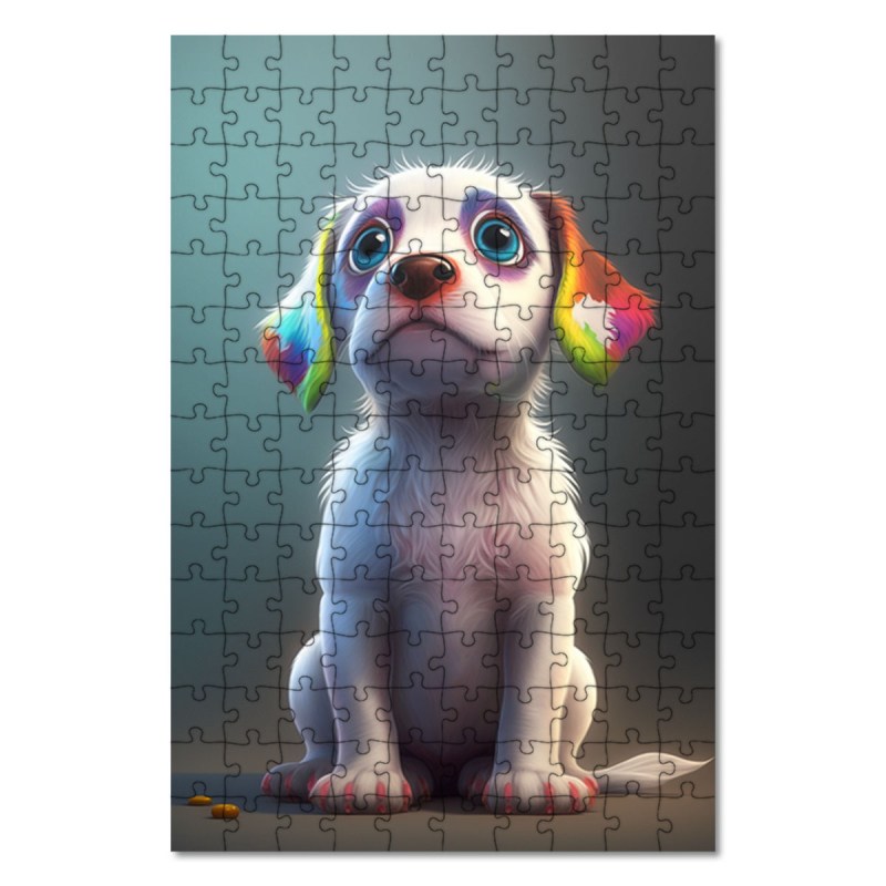 Dřevěné puzzle Ohař animovaný