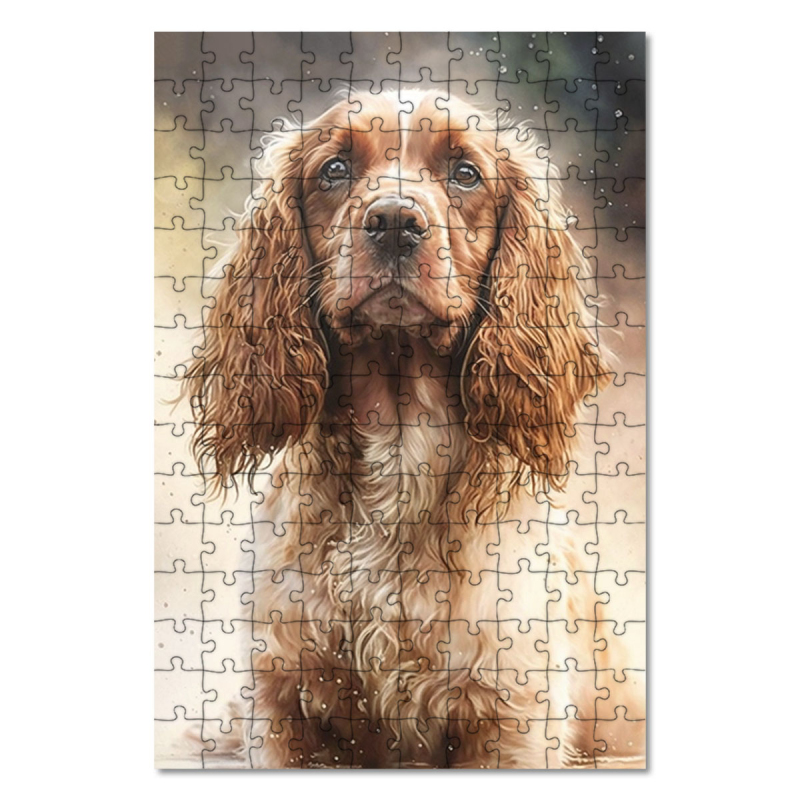Dřevěné puzzle Kokršpaněl akvarel