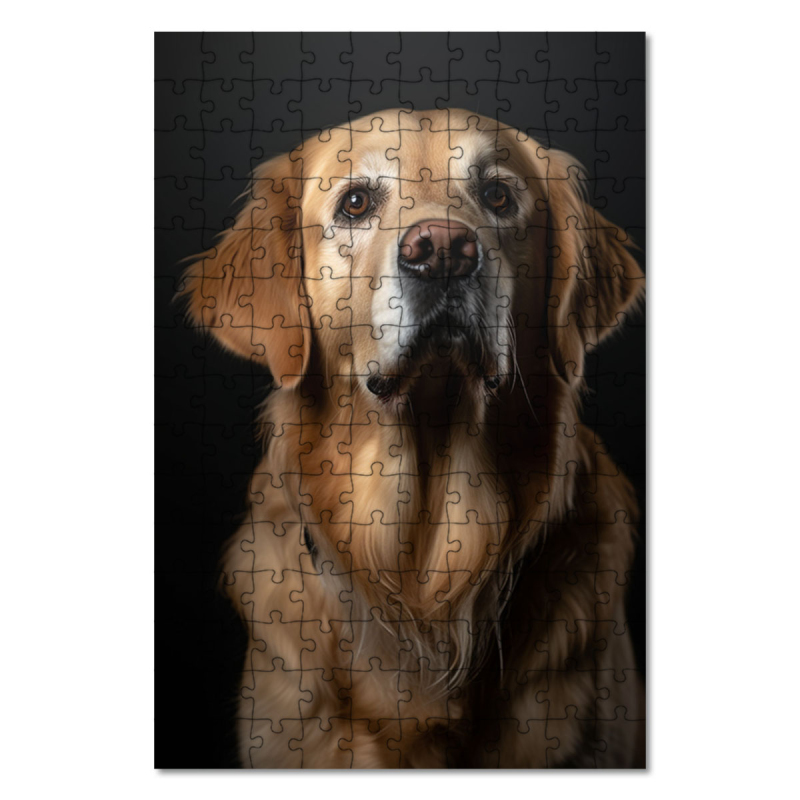 Dřevěné puzzle Zlatý retriever realistic