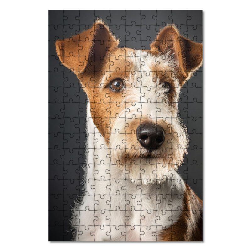 Dřevěné puzzle Foxteriér drsnosrstý realistic