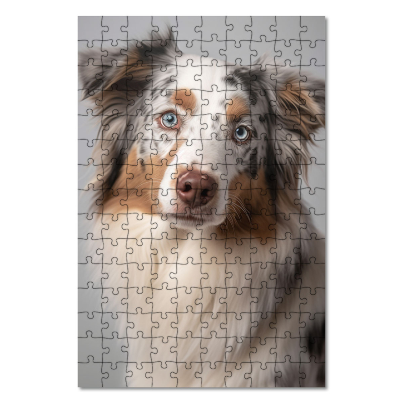 Dřevěné puzzle Australský ovčák realistic