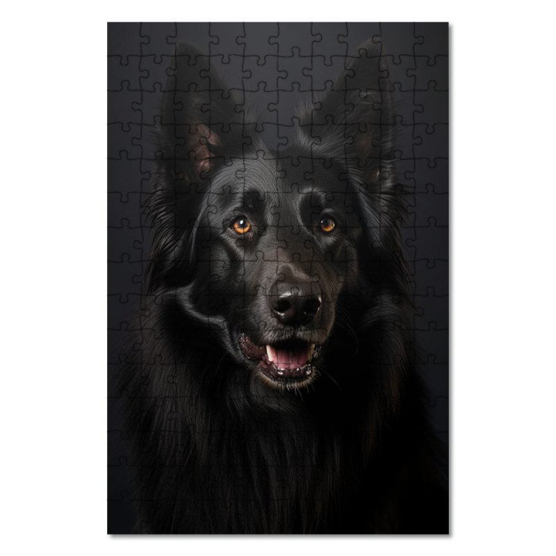 Dřevěné puzzle Belgický ovčák realistic