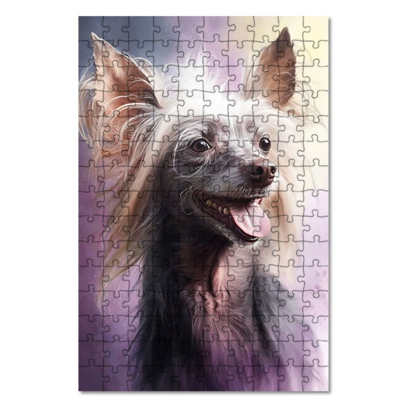 Dřevěné puzzle Čínský chocholatý akvarel