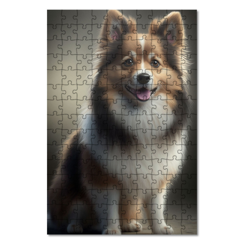 Dřevěné puzzle Islandský ovčák animovaný