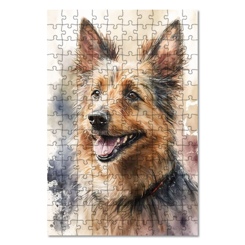 Dřevěné puzzle Australský teriér akvarel