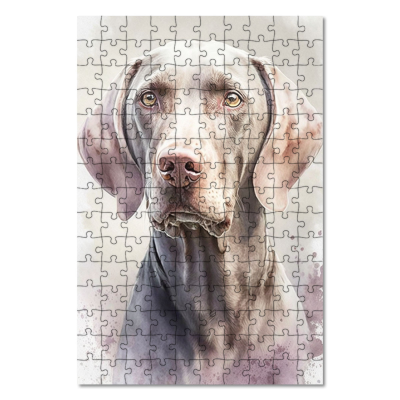Dřevěné puzzle Výmarský ohař akvarel