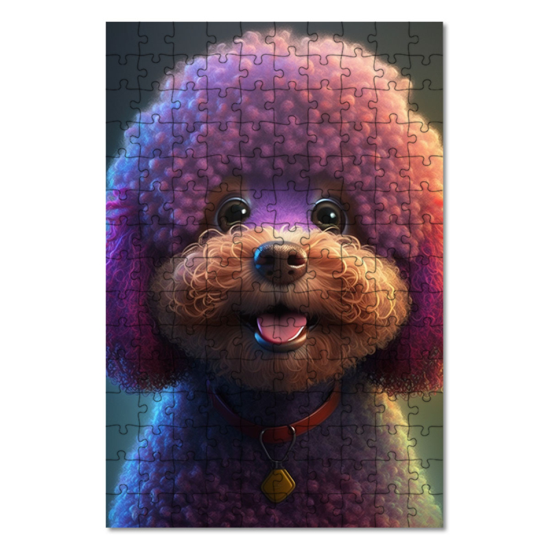 Dřevěné puzzle Pudl animovaný