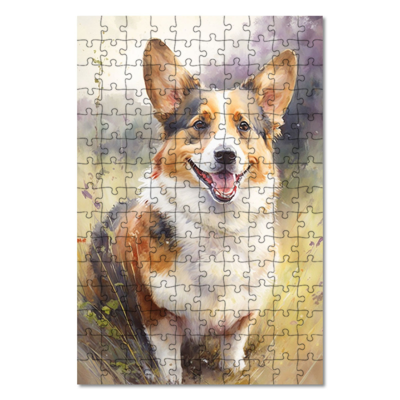 Dřevěné puzzle Cardigan Welsh Corgi akvarel