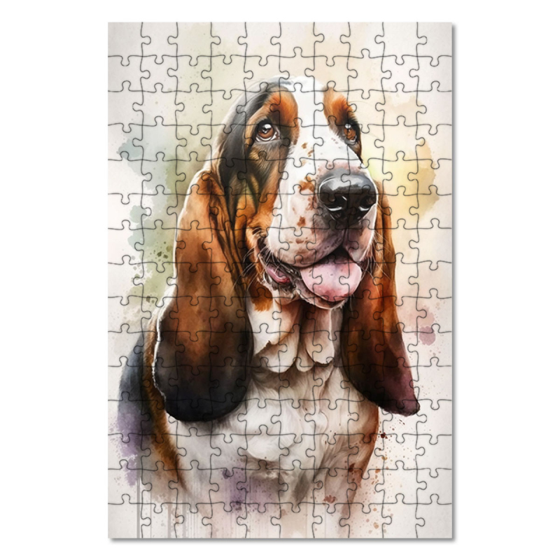 Dřevěné puzzle Baset akvarel