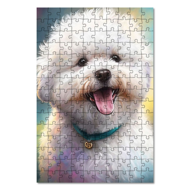 Dřevěné puzzle Bišonek akvarel