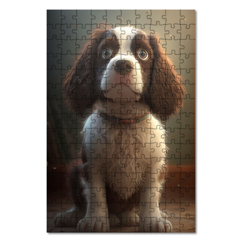Dřevěné puzzle Anglický špringršpaněl animovaný