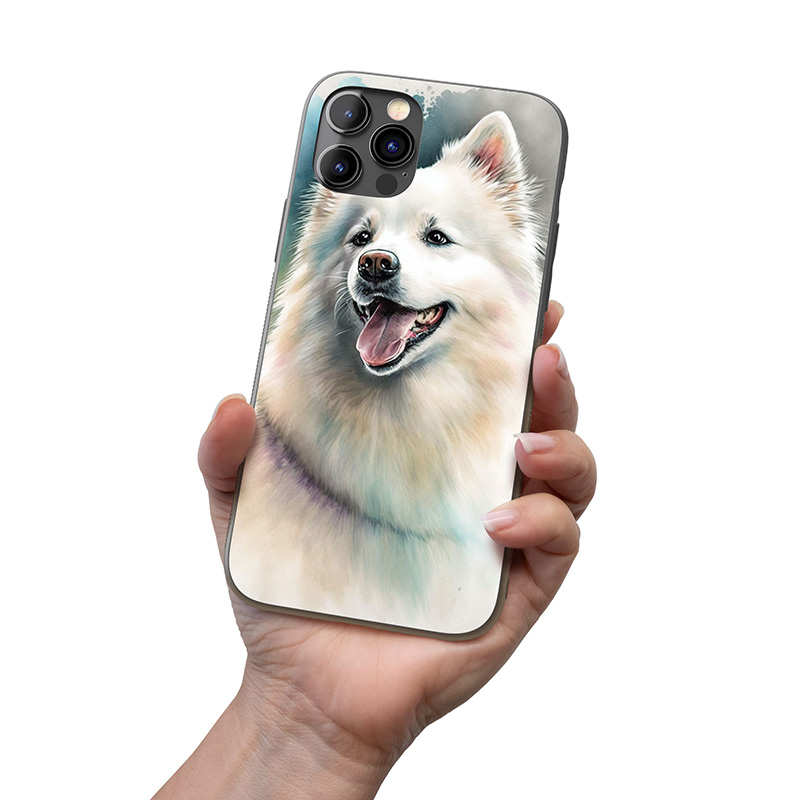 Americký eskymácký pes akvarel