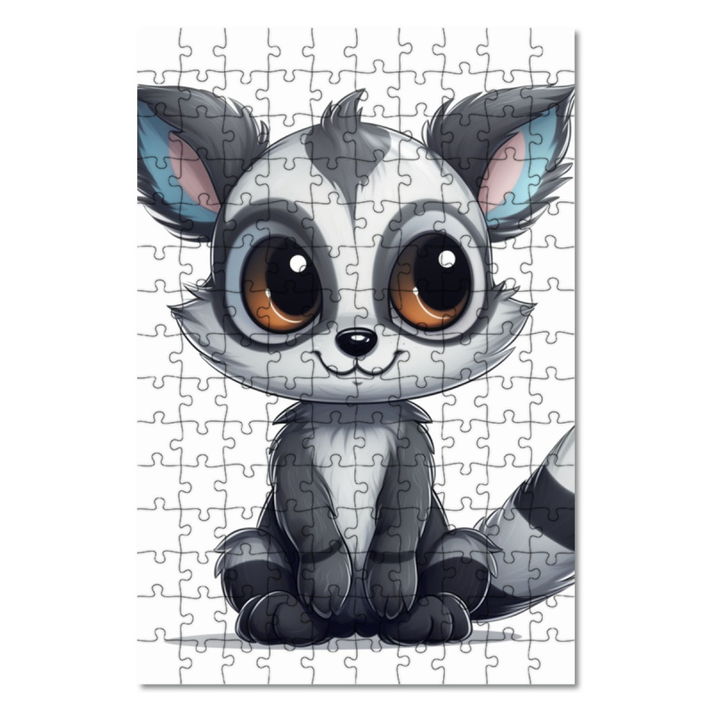 Dřevěné puzzle Kreslený Lemur