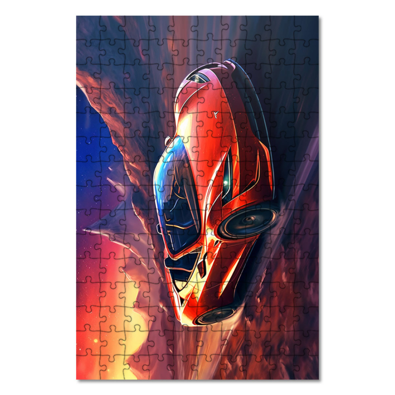 Dřevěné puzzle Tesla Roadster 1