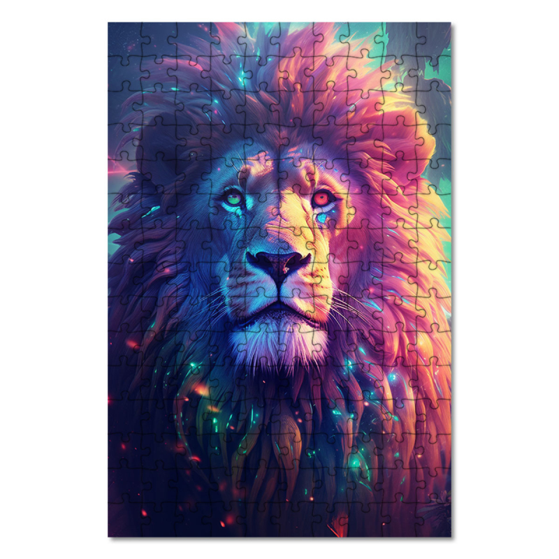 Dřevěné puzzle Vesmírný Lev 1