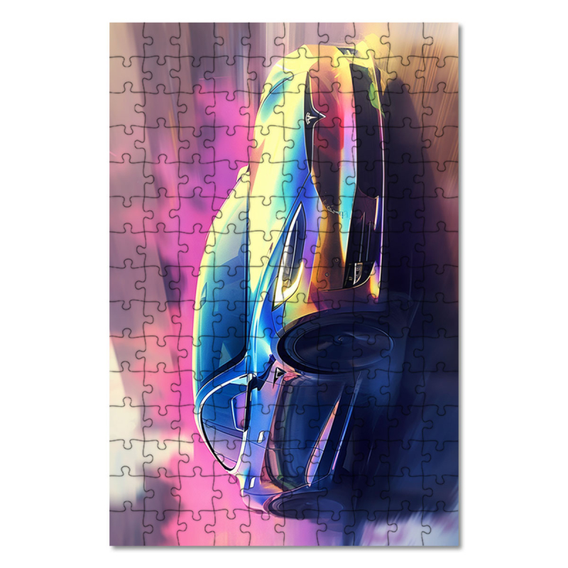 Dřevěné puzzle Tesla Model S