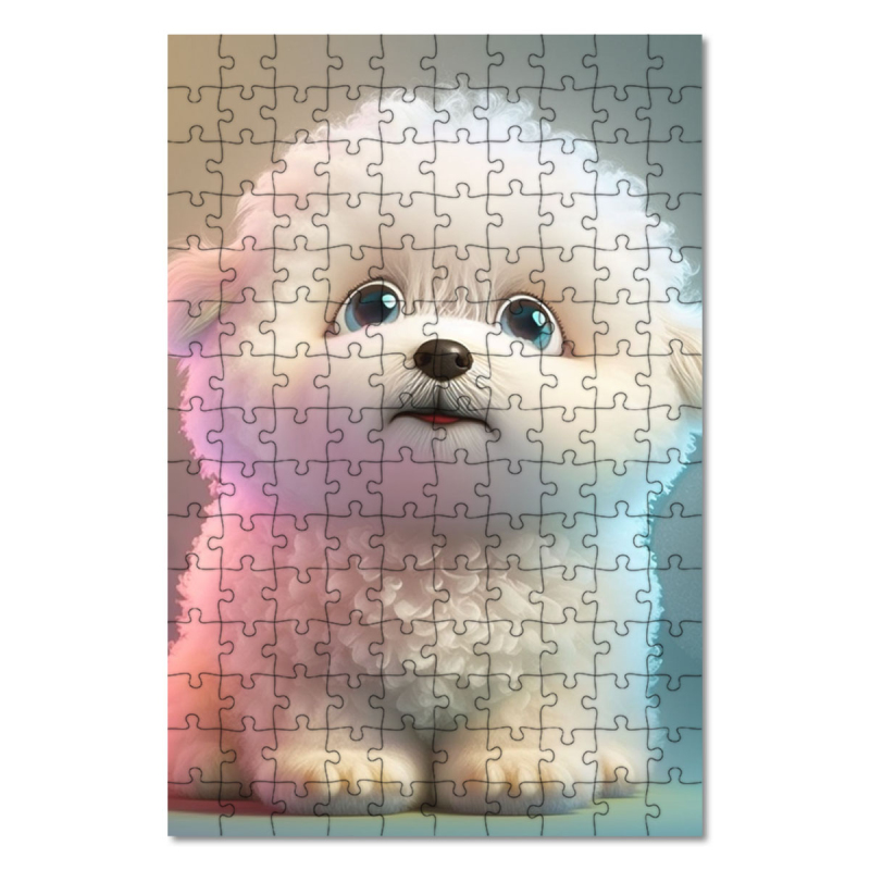 Dřevěné puzzle Roztomilý animovaný pejsek