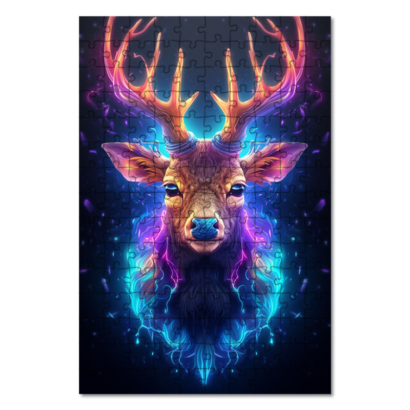 Dřevěné puzzle Vesmírný jelen 2