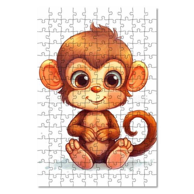 Dřevěné puzzle Kreslená Opice