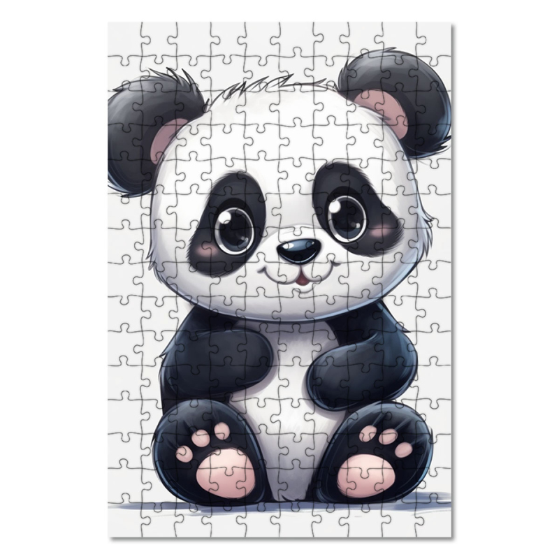 Dřevěné puzzle Kreslená Panda