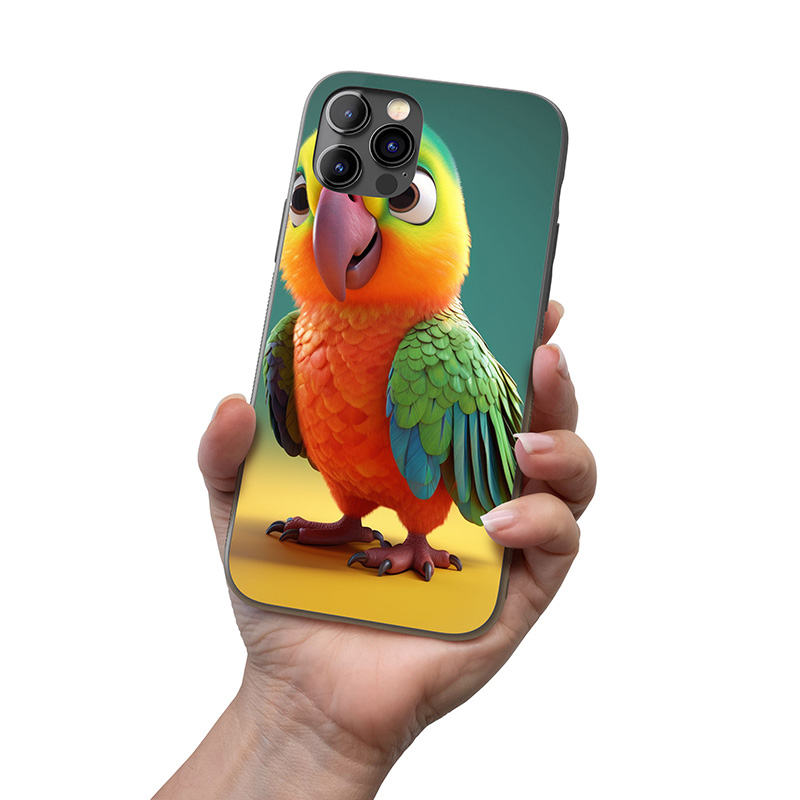Kryt na mobil Roztomilý animovaný papoušek 1