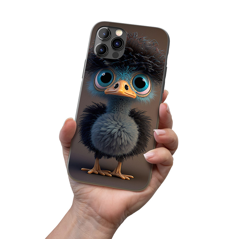 Kryt na mobil Roztomilý animovaný pštros