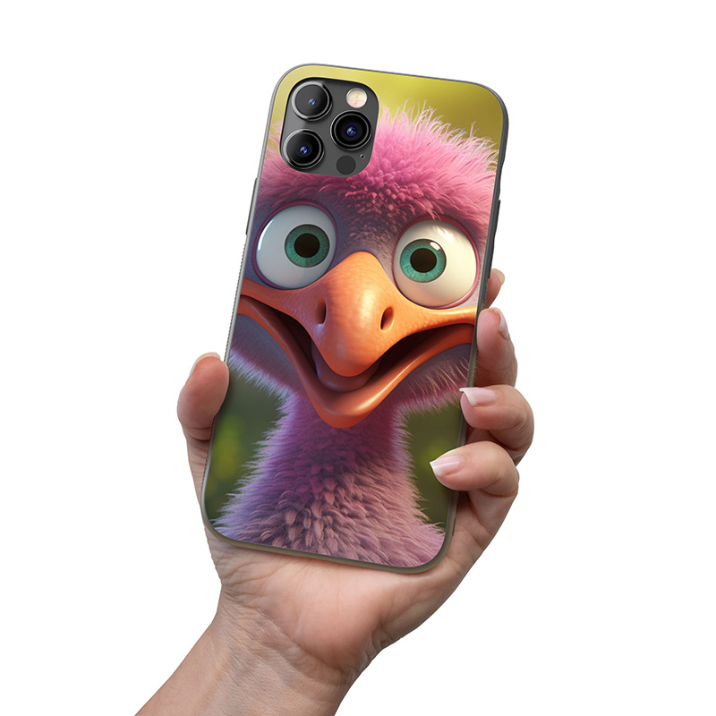 Kryt na mobil Roztomilý animovaný pštros 2