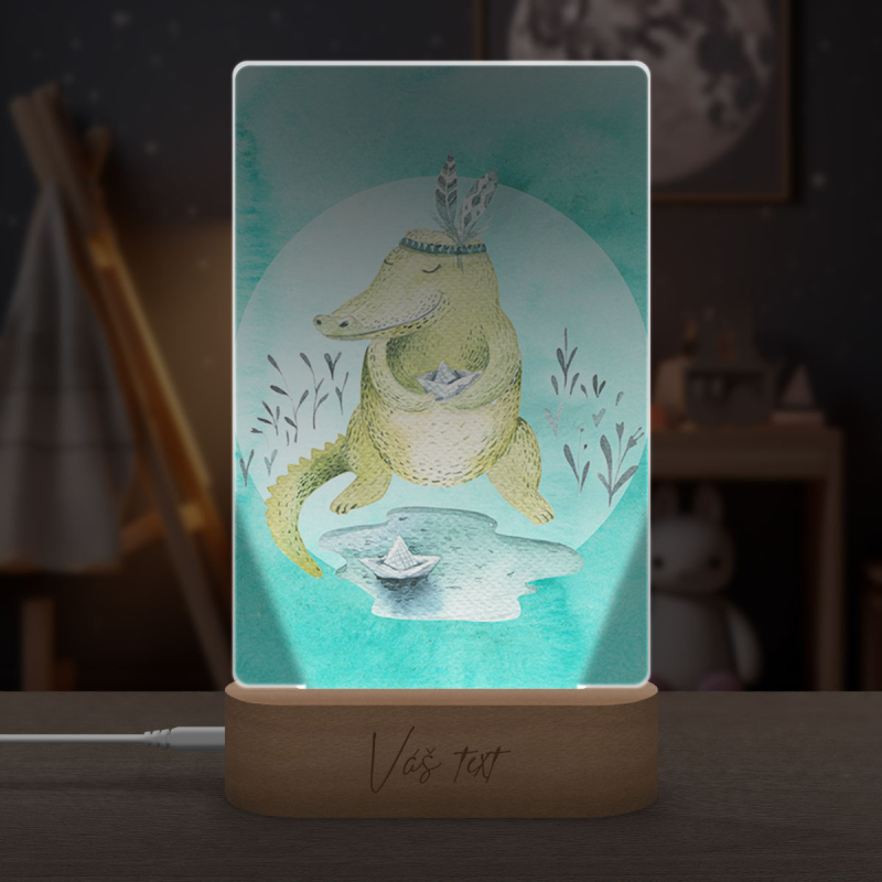 Dětská lampička Watercolor krokodýl