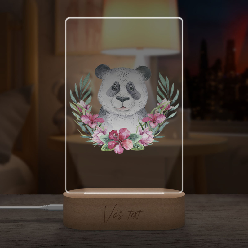Dětská lampička Panda v květinách